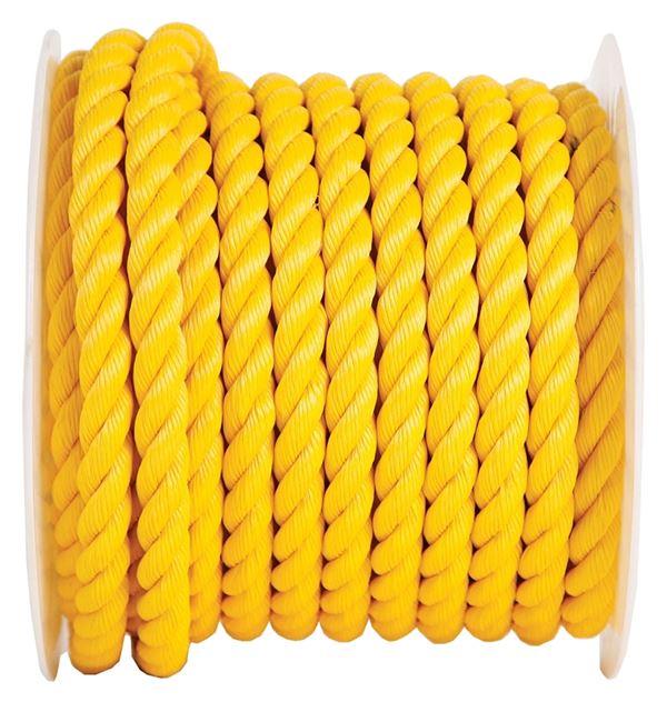 Koch 5002445 Rope, 3/4 in Dia, 100 ft L, 3/4 in, 1093 lb Working Load, Polypropylene, Yellow