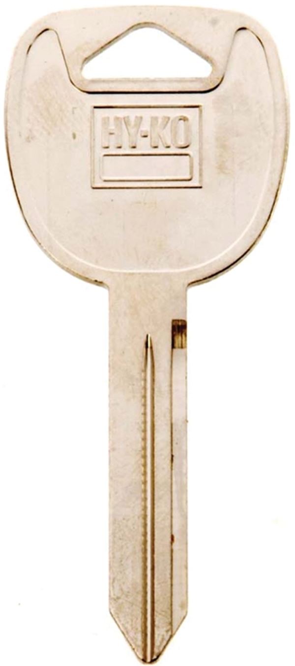 Hy-Ko 11010B102 Key Blank, Brass, Nickel, For: Automobile, Many General Motors Vehicles, Pack of 10