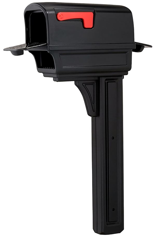 Gibraltar Mailboxes Gentry Series GGC1B0000 Mailbox Post Combo, 1000 cu-in Mailbox, Plastic Mailbox, Plastic Post, Black