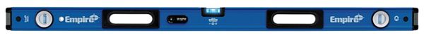 Empire True Blue Series EM95.48 Magnetic Box Level, 48 in L, 3-Vial, 1-Hang Hole, Magnetic, Aluminum, Blue