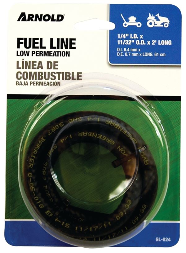 Arnold GL-024 Low Permeation Fuel Line, 1/4 in ID, 2 ft L, Clear