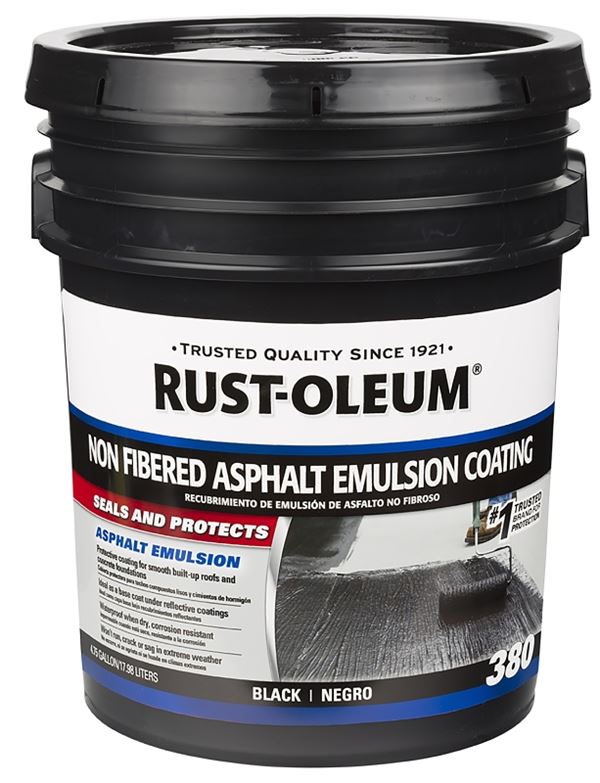 Rust-Oleum 380 Series 301998 Non-Fibered Coating, Black, 5 gal, Pail, Liquid