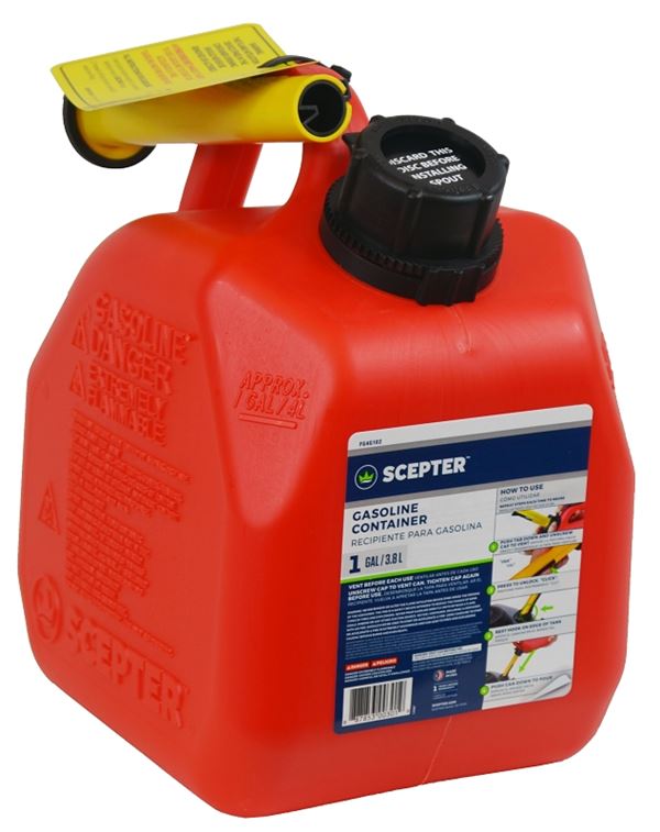 Scepter Flo n' go FG4G111 Gas Can, 1 gal Capacity, Polypropylene, Red