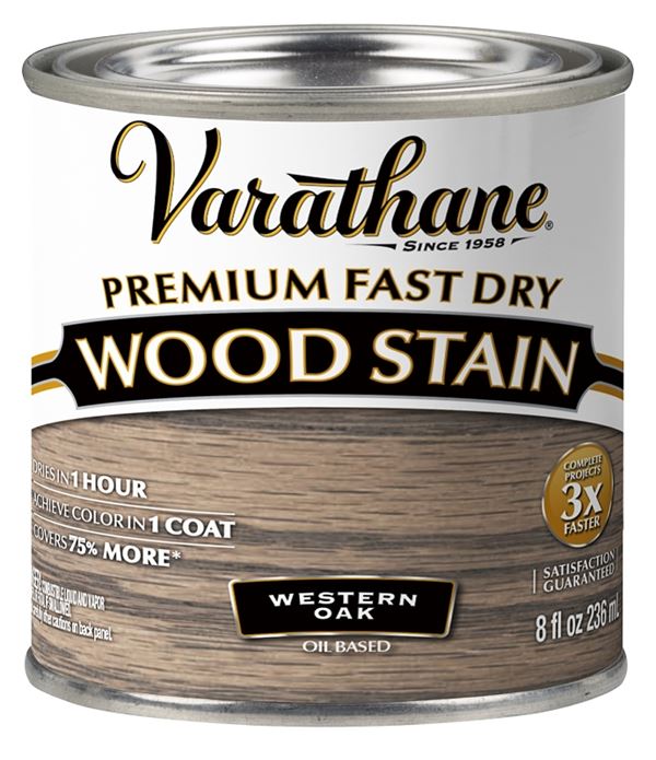 Varathane 370870 Premium Fast Dry Stain, Western Oak, Liquid, 0.5 pt