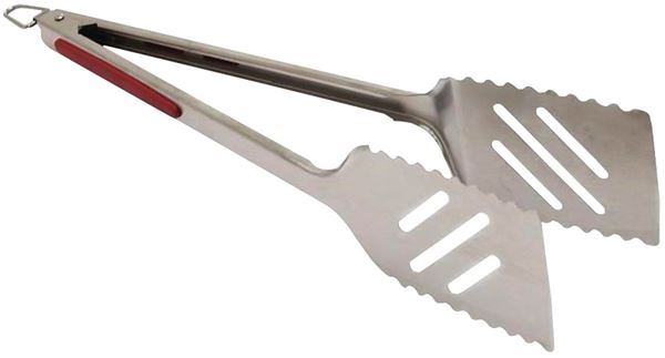 GrillPro 40240 Turner/Tong Combination, 16 in L, Stainless Steel, Silver