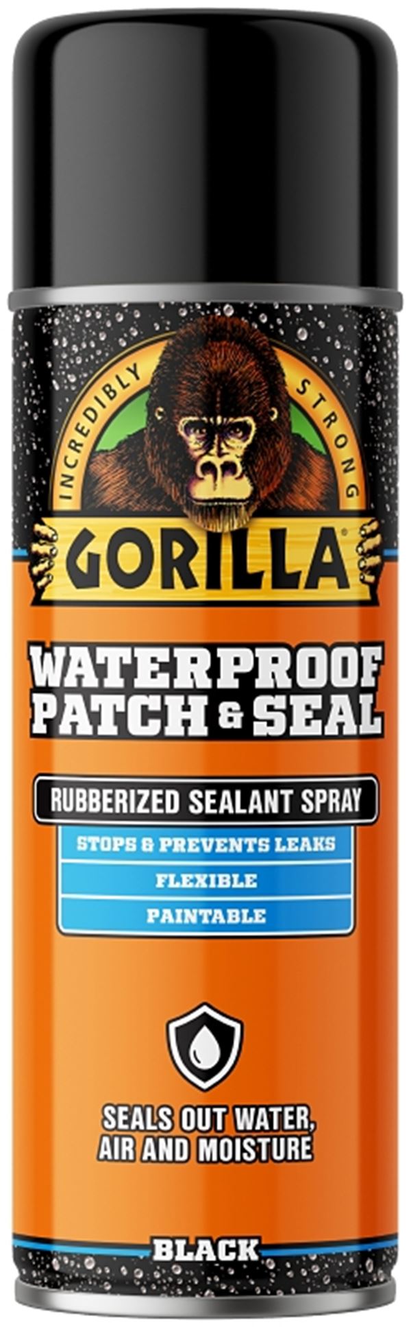 Gorilla 104052 Rubberized Spray Coating, Waterproof, Black, 16 oz, Can, Pack of 6