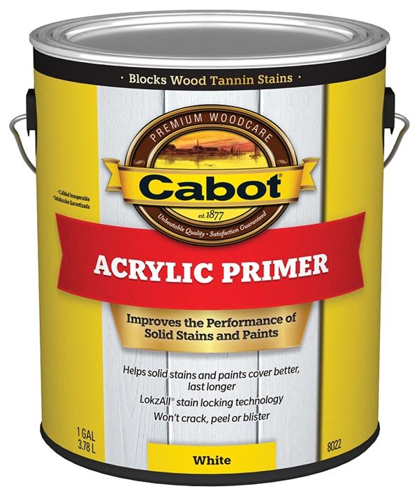 Cabot Problem-Solver 140.0008022.007 Exterior Primer, White, 1 gal, Pack of 4