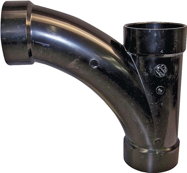 Canplas 104304BC Combination Tee Pipe Wye, 4 in, Hub, ABS, Black