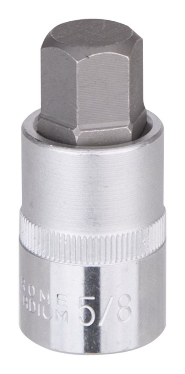 Vulcan Fractional Hex Bit Socket, Chrome, 5/8 in, 1/2 in Drive, 2-1/2 in OAL