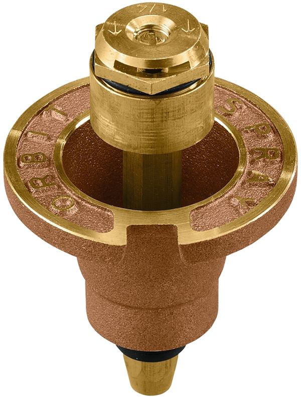 Orbit 54072 Sprinkler Head with Nozzle, 1/2 in Connection, FNPT, 15 ft, Brass, Pack of 25