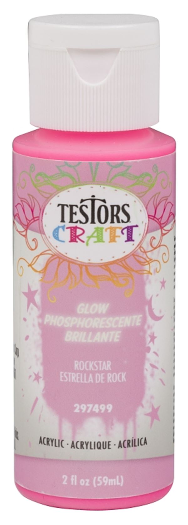 Testors 297499 Acrylic Craft Paint, Glow Rockstar, 2 oz, Bottle