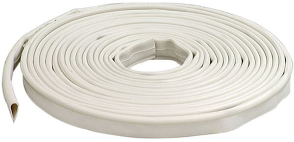 M-D 68676 Door Gasket, 1/2 in W, 1/4 in Thick, 20 ft L, Silicone, White