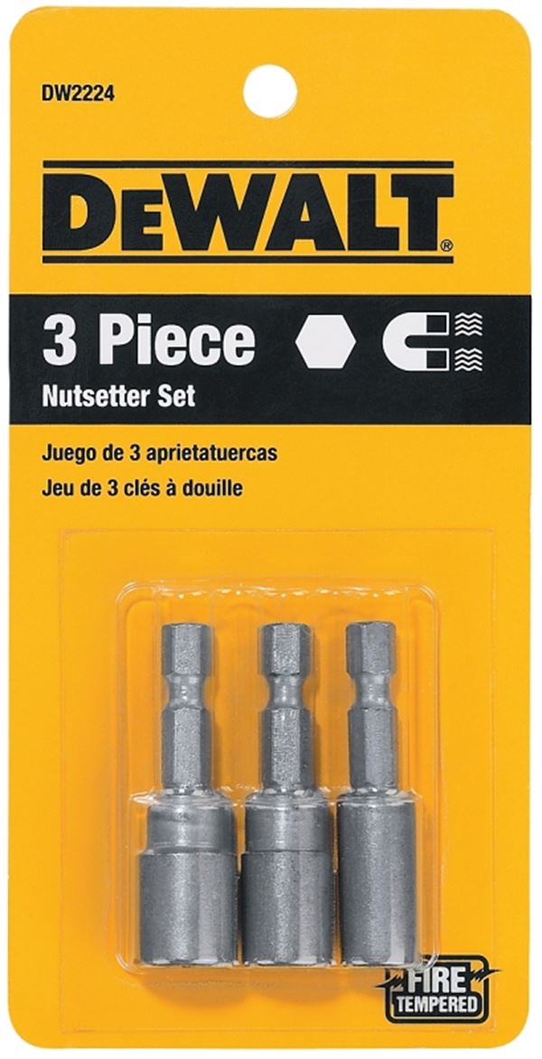 DeWALT DW2224 Nut Driver Set, 3-Piece, Steel, Zinc Phosphate