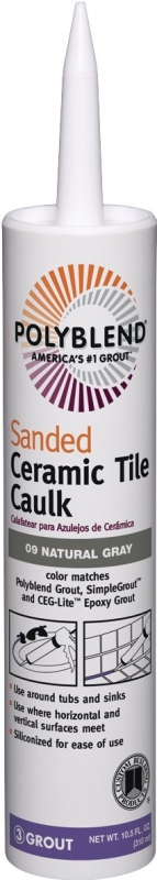 CUSTOM Polyblend PC0910S-6 Ceramic Tile Caulk, Natural Gray, 10.5 oz Cartridge