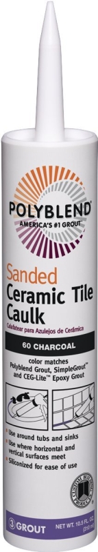 CUSTOM Polyblend PC6010S-6 Ceramic Tile Caulk, Charcoal, 10.5 oz Cartridge