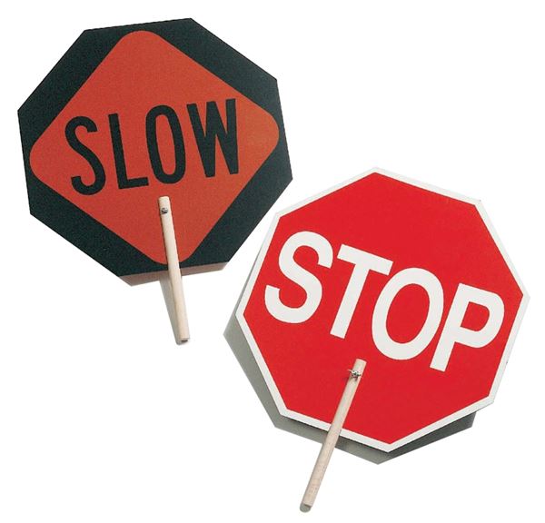 CH Hanson 55450 Sign, Octagon, Stop/Slow, Plastic/Wood, 18 in W x 18 in H Dimensions