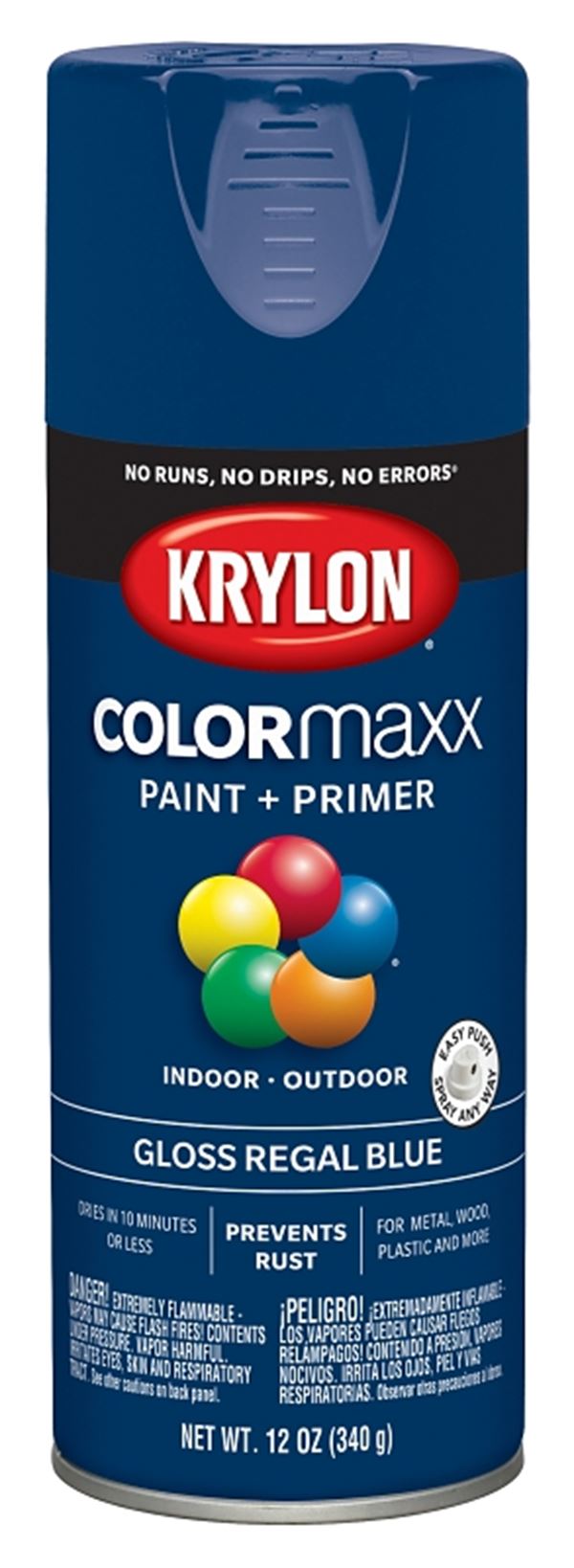 Krylon K05535007 Enamel Spray Paint, Gloss, Regal Blue, 12 oz, Can