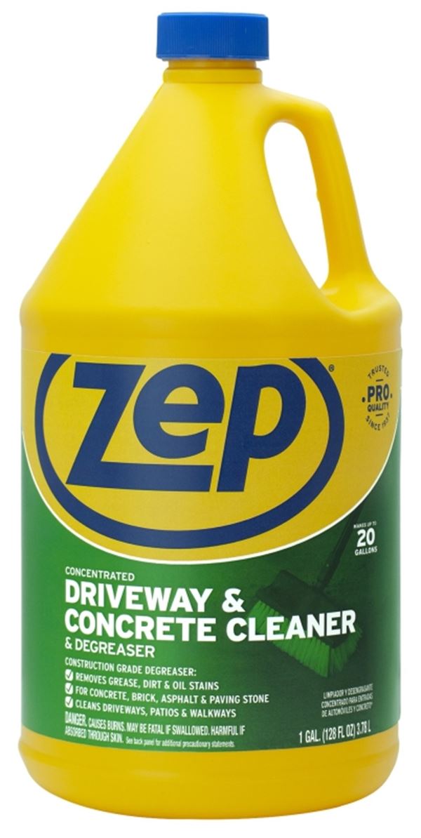 Zep ZUCON128 Concrete and Masonry Cleaner, Liquid, Mild, Characteristic, Clear/Purple, 128 oz, Can, Pack of 4