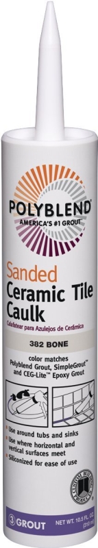 CUSTOM Polyblend PC38210S-6 Ceramic Tile Caulk, Bone, 10.5 oz Cartridge