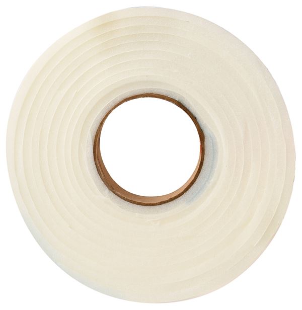 Frost King L344H Foam Tape, 1-1/2 in W, 17 ft L, 1/4 in Thick, Polyfoam, White