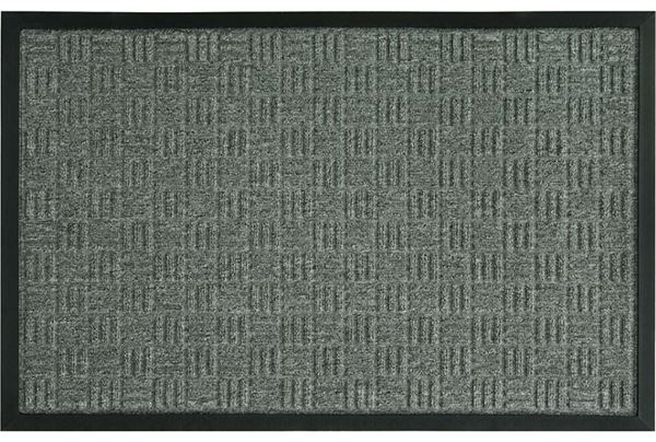 Fanmats 58775 Floor Mat, 30 in L, 18 in W, Parquet Pattern, Olefin Surface, Gray