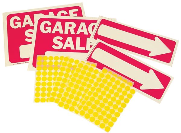 Hy-Ko KIT-13 Sign Kit, Garage Sale, White Legend, Plastic, 12-1/4 in W x 12-3/4 in H Dimensions