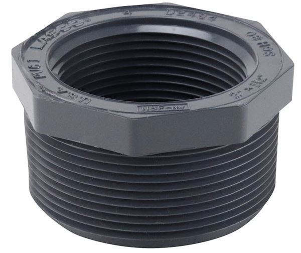 IPEX 036669 Reducer Bushing, 2 x 1-1/2 in, MNPT x FNPT, PVC, SCH 80 Schedule, 400, 470 psi Pressure