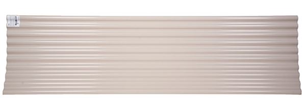 Tuftex SeaCoaster Series 1208A Roof Panel, 8 ft L, 26 in W, Corrugated Profile, Vinyl, Opaque Tan, Pack of 10