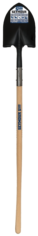 Seymour 49344 Shovel, 9-1/2 in W Blade, 14 ga, Steel Blade, Hardwood Handle, Long Handle, 48 in L Handle