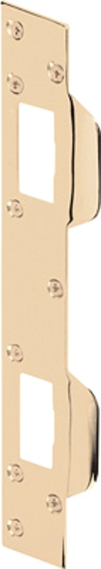 Defender Security U 9480 Combination Door Strike Plate, 11 in L, 1-5/8 in W, Steel, Brass