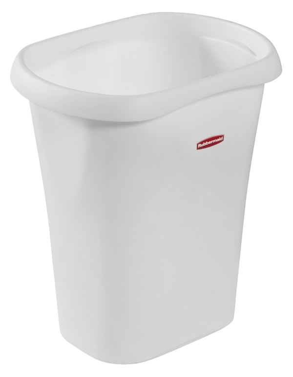 Rubbermaid 5L51 FG5L5100WHT Waste Basket, 12 qt Capacity, Plastic, White, 11.8 in H