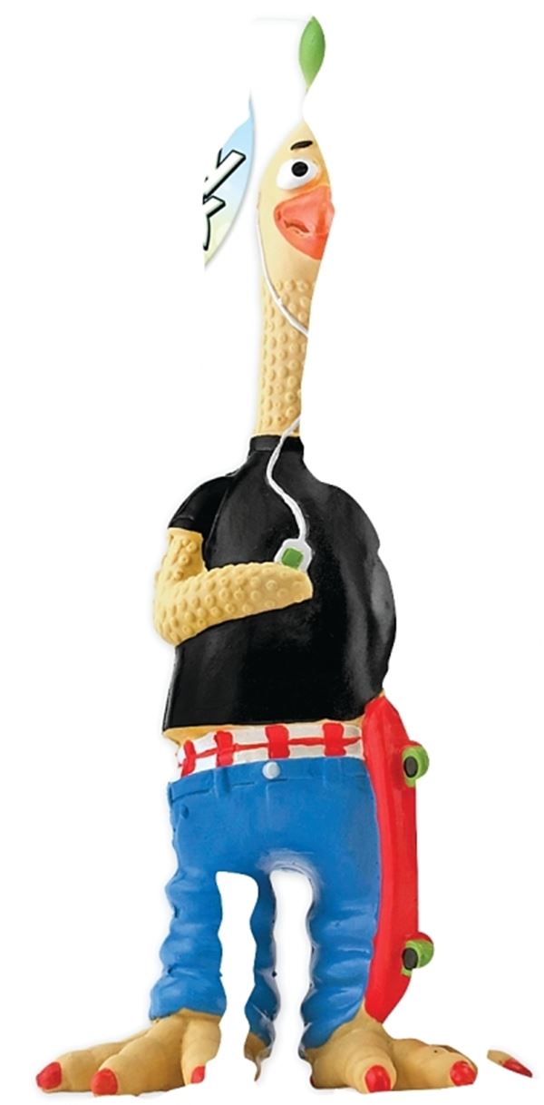 Ruffin'It 80535 Dog Toy, S, Tony Mohawk Chicken, Rubber