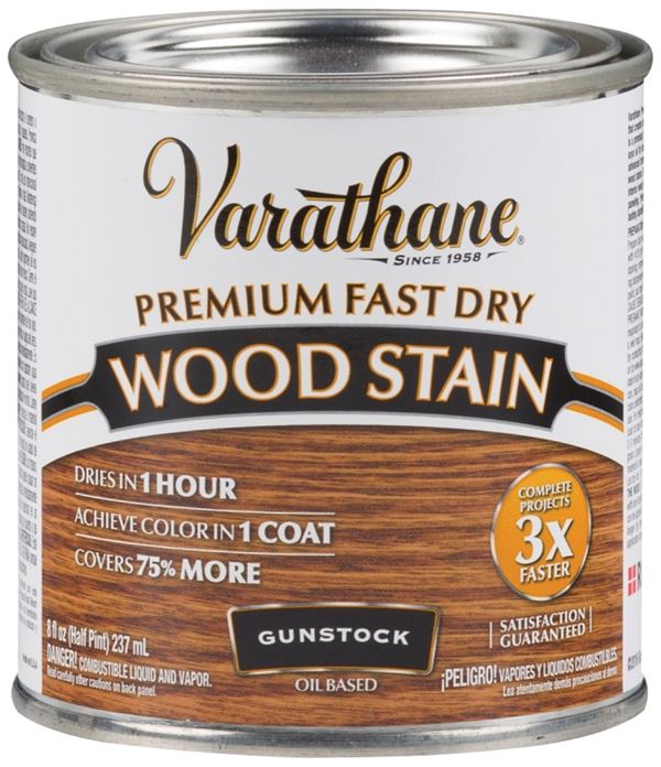 Varathane 262026 Wood Stain, Gunstock, Liquid, 0.5 pt, Can, Pack of 4