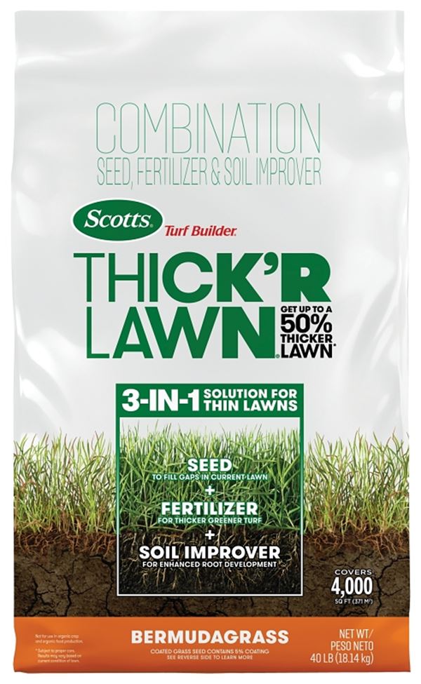 Scotts 30178 Thick'R Lawn Bermuda Grass Seed, 40 lb Bag