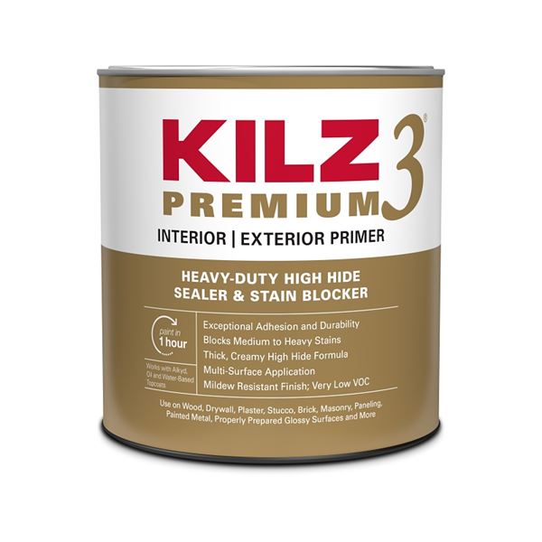 Kilz 13002 Primer, Thick, White, 1 qt, Can