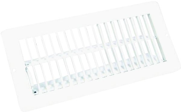 US Hardware V-103WB Floor Register, 11/16 in L, Steel, White