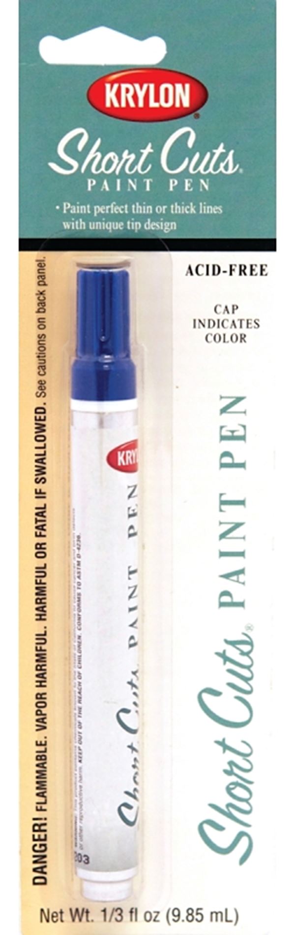 Krylon Short Cuts KSCP904 Paint Pen, Chisel Tip, Ocean Blue