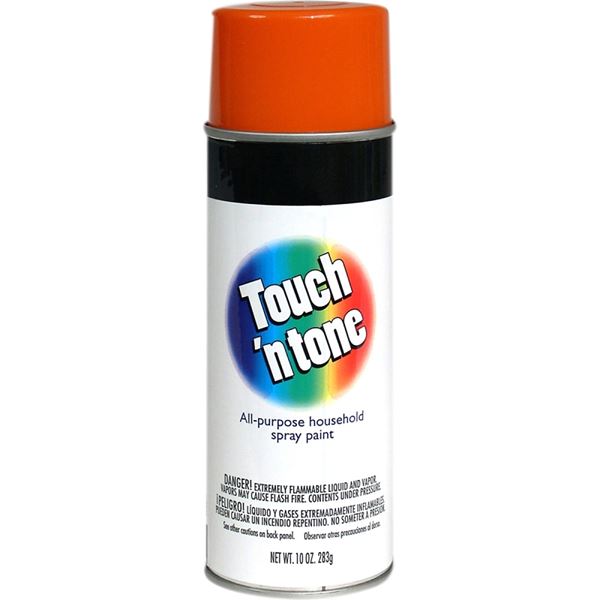 Touch 'N Tone 55283830 Spray Paint, Gloss, Orange, 10 oz, Can