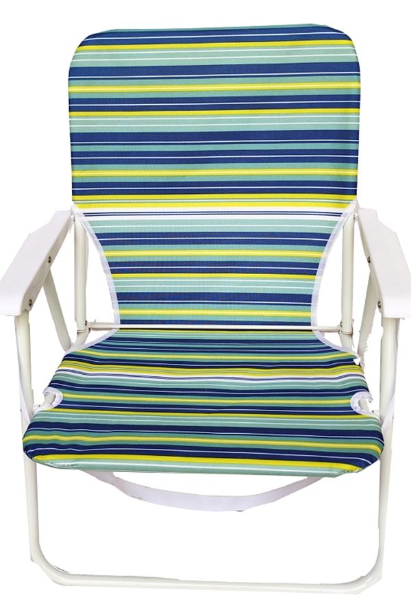 Seasonal Trends F2S024 Beach Chair, 22 in W, 21.7 in D, 26.7 in H, Steel Frame, White Frame, 400D PE Solid Fabric Seat, Pack of 8