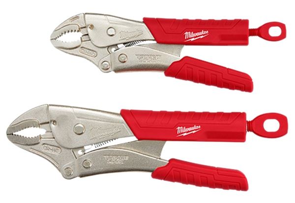 Milwaukee 48-22-3402 Pliers Set, 2-Piece, Steel, Black/Red/Silver, Specifications: Curved Jaw, Ergonomic Handle