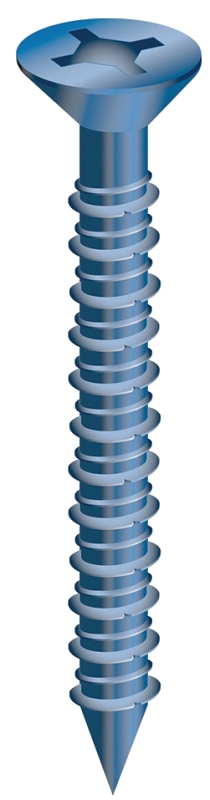 Cobra Anchors 622W Screw, 3/16 in Thread, 2-1/4 in L, Flat Head, Phillips, Robertson Drive, Steel, Fluorocarbon-Coated, 10/PK