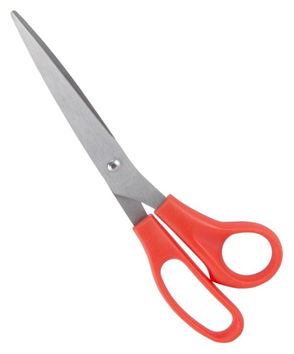 Vulcan 54107D Scissor, 8-3/8 in OAL, 5 in L Cut, Stainless Steel Blade, Comfort-Grip Handle, Red Handle