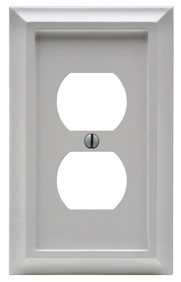 Amerelle Deerfield 2040DW Wallplate, 1 -Gang, Wood, White, Pack of 4