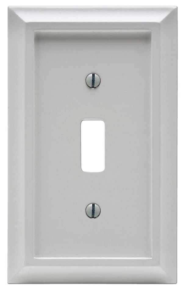 Amerelle 2040TW Wallplate, 1 -Gang, Wood, White, Pack of 4