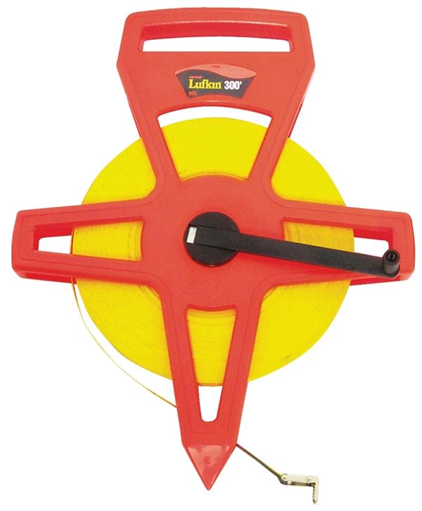 Crescent Lufkin FE300 Tape Measure, 300 ft L Blade, 1/2 in W Blade, Fiberglass Blade, ABS Case, Orange Case