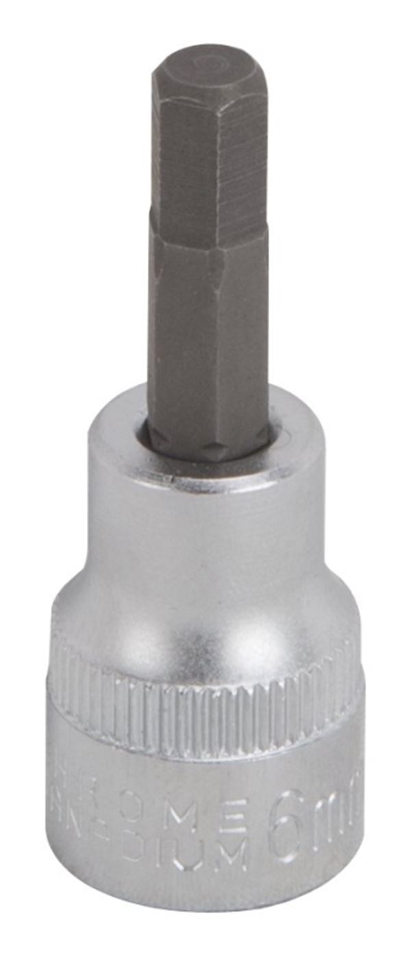 Vulcan Hex Bit Socket, Chrome, 6 mm, 3/8 in Drive, 1-7/8 in OAL