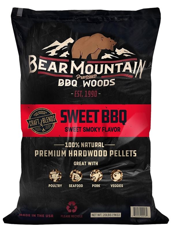 Bear Mountain Craft Blends Series FK92 BBQ Pellet, 20 in L, Wood, 20 lb Bag