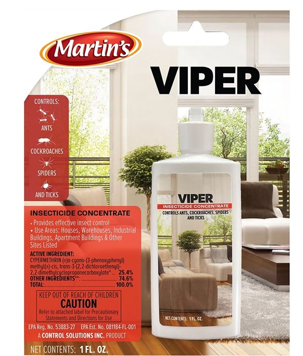 Martin's 82005004 Concentrated Insecticide Killer, Liquid, Spray Application, 1 oz Bottle