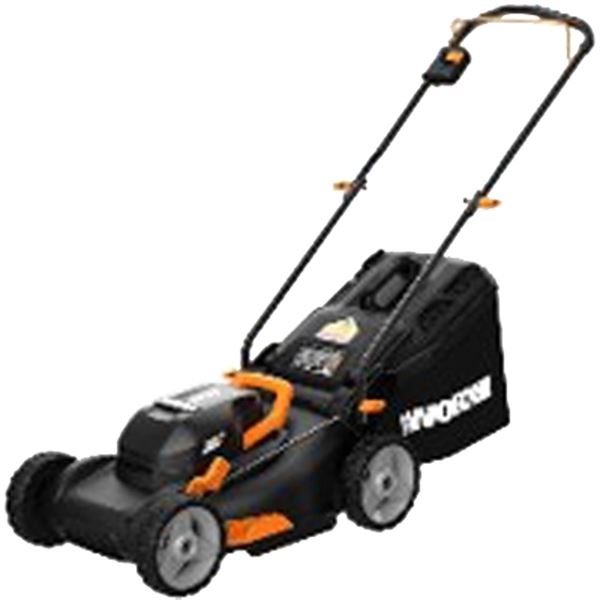 Worx WG743 Lawn Mower, Tool Only, 4 Ah, 20 V, Lithium-Ion, 16 in W Cutting, 1-1/2 to 3-1/2 in H Cutting Increments