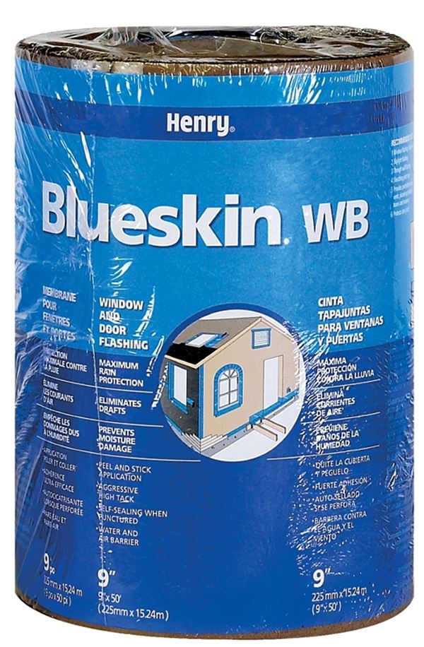 Blueskin WB BH200WB4590 Window and Door Flashing, 50 ft L, 9 in W, Blue, Self-Adhesive